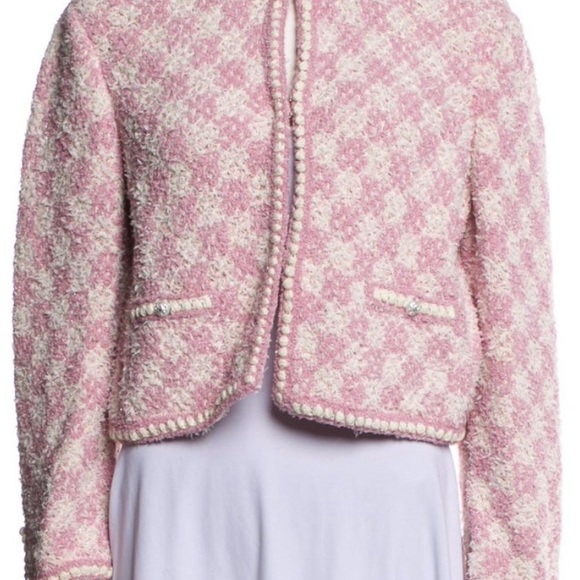 CHANEL Pink and Cream Tweed Blazer - Picture 1 of 7